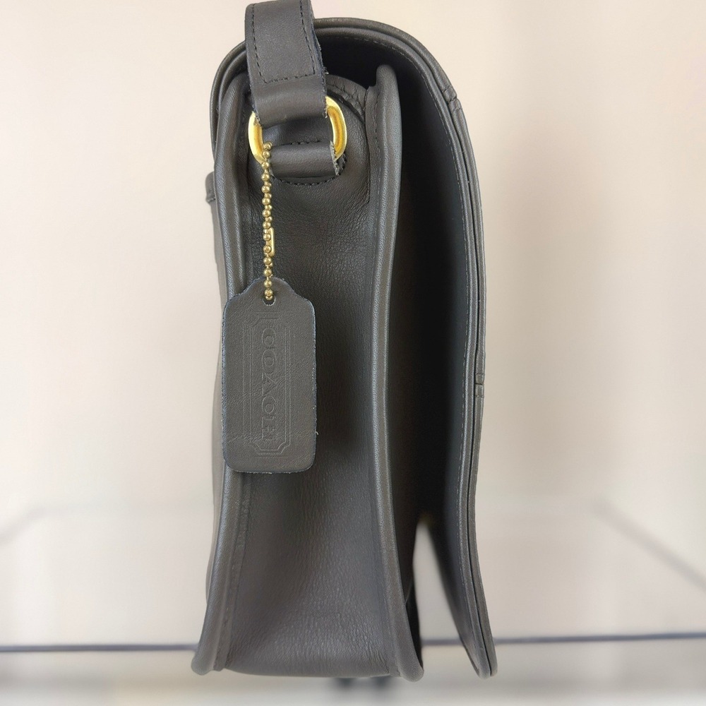 Y2K COACH Tribeca Flap Gray Leather Crossbody Shoulder Purse 9092‎ USA 90s Bag - Picture 8 of 10